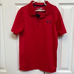 Under Armour Kids Red Polo Shirt Size Youth Medium